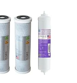 APEC 90 GPD Replacement Filter Set for ULTIMATE Series Alkaline Reverse Osmosis Water System (FILTER-SET-PH) and APEC 5-TCR-QC US MADE 10" Inline Carbon Filter