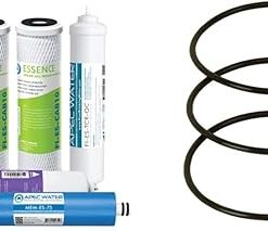 APEC FILTER-MAX-ESPH 75 GPD Complete Replacement Filter Set for ESSENCE Series Alkaline Reverse Osmosis Water Filter System & Set 3 Pcs 3.5" O.D. Replacement O-Ring, Black