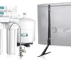 APEC Water Systems ROES-50 Essence Series Top Tier 5-Stage WQA Certified Ultra Safe Reverse Osmosis & WALI Universal TV Stand 55 inch TV, TV Stand Mount for 22-65 Inch LCD Flat Screen TV