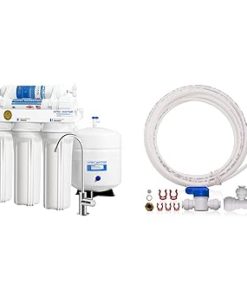 APEC Water Systems RO-90 Ultimate Series Top Tier Supreme Certified High Output 90 GPD Ultra Safe Reverse Osmosis Drinking Water Filter System, Chrome Faucet | ICEMAKER-KIT-38-14-RO-A Ice Maker Installation Kit