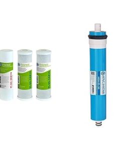 APEC Water Systems FILTER-SET-ES High Capacity Replacement Pre-Filter Set For Essence Series Reverse Osmosis Water Filter System Stage 1-3 & APEC MEM-ES-50 50 GPD Membrane Replacement Filter