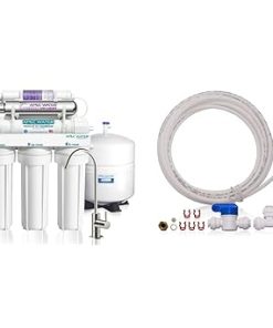 APEC Water Systems ROES-PHUV75 Essence Series Top Tier Alkaline Mineral and Ultra-Violet UV Sterilizer 75 GPD 7-Stage Ultra Safe Reverse Osmosis Drinking Water Filter System | Ice Maker Kit for Reverse Osmosis Systems