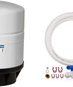 APEC Water Systems TANK-14 14 Gallon Pre-pressurized Reverse Osmosis Water Storage Tank, White & ICEMAKER-KIT-38-14-RO-A Ice Maker Installation Kit