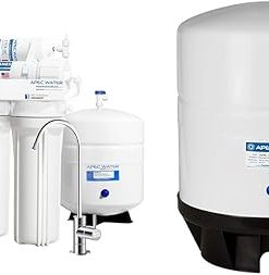 APEC Water Systems RO-90 Ultimate Series Top Tier Supreme Certified High Output 90 GPD & TANK-14 14 Gallon Pre-pressurized Reverse Osmosis Water Storage Tank