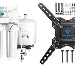 APEC Water Systems ROES-50 Essence Series Top Tier 5-Stage WQA Certified Ultra Safe Reverse Osmosis & PERLESMITH UL Listed Full Motion TV Wall Mount for Most 26-60 inch Flat Curved OLED 4K TVs