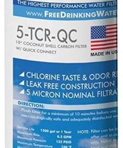 APEC Water Systems 5-TCR-QC US MADE 10" Inline Carbon Filter with ¼” Quick Connect For Reverse Osmosis Water Filter System (For Standard System)