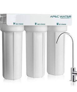 APEC Water Systems WFS-1000 3 Stage Under-Sink Water Filter System, White & Filter-Set-ES High Capacity Replacement Pre-Filter Set for Essence Series Reverse Osmosis Water Filter System Stage 1-3 2