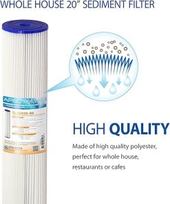 APEC FI-SED20-BB-A Water Systems FI-SED20-BB 20″ Whole House Reusable & Pleated Sediment Filter 4.5″ X 20″, White 2
