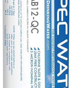 APEC Water Systems 12" Commercial Grade US Made Inline Carbon Post-filter with 3/8" Output For Light Commercial Reverse Osmosis Water Filter System (FI-CAB12-QC)
