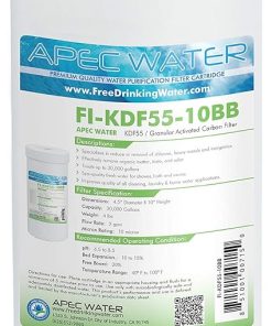 APEC Water US Made Whole House Heavy Metals Removal KDF55 / GAC Carbon Filter 4.5" x 10" (FI-KDF55-10BB)