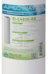 APEC Water Systems FI-CAB20-BB APEC 20" Whole House High Flow GAC Carbon Filter 4.5"X 20" (100,000 gallons), White