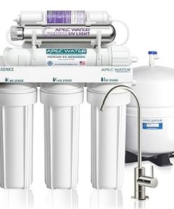 APEC Water Systems ROES-PHUV75 Essence Series Top Tier Alkaline Mineral and Ultra-Violet UV Sterilizer 75 GPD 7-Stage Ultra Safe Reverse Osmosis Drinking Water Filter System | Ice Maker Kit for Reverse Osmosis Systems 2