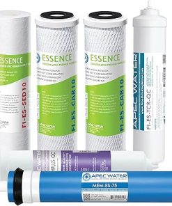 APEC FILTER-MAX-ESPH 75 GPD Complete Replacement Filter Set for ESSENCE Series Alkaline Reverse Osmosis Water Filter System & APEC Wrench For 10″ Water Filter Housing 180° Half Circle (WRENCH-HALF) 2