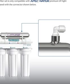APEC Water Systems Filter-Set-ESUV-SSV2 75 GPD High Capacity Complete Replacement Filter Set for ROES-UV75-SS Reverse Osmosis Water Filter System Stage 1-3&5 2