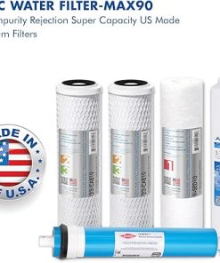 APEC FILTER-MAX90 US Made 90 GPD Complete Replacement Filter Set For ULTIMATE Series Reverse Osmosis Water Filter System (For Standard 1/4″ Output System) 2