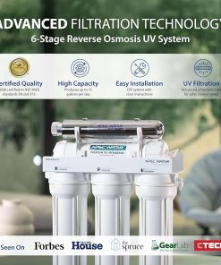 APEC Water Systems ROES-UV75-SS Top Tier Violet Sterilizer 75 GPD 6-Stage Ultra Safe Reverse Osmosis Drinking Water Filter System, Stainless Steel UV Housing 2