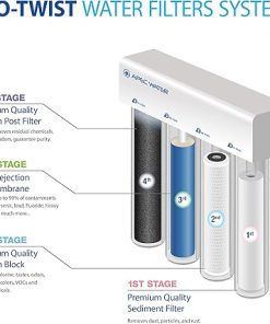 APEC Water Systems RO-Twist Supreme 75 GPD Quick Change Twist Filter Reverse Osmosis Drinking Water Filtration System 2