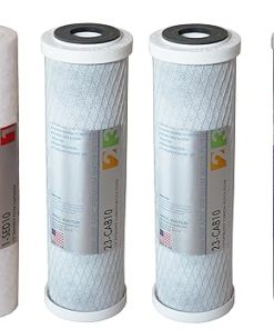 APEC 90 GPD Replacement Filter Set for ULTIMATE Series Alkaline Reverse Osmosis Water System (FILTER-SET-PH) and APEC 5-TCR-QC US MADE 10″ Inline Carbon Filter 2