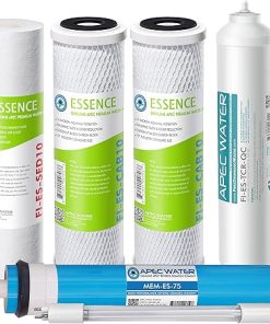 APEC Water Systems Filter-MAX-ESUV-SS 75 GPD High Capacity Complete Replacement Set for for ROES-UV75-SS Reverse Osmosis Water Filter System Stage 1-6
